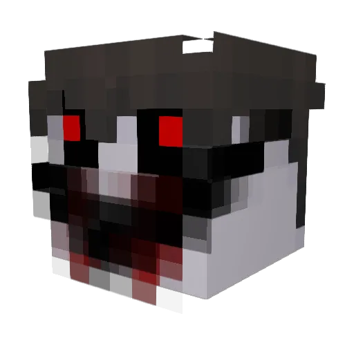 Hekocraft Minecraft avatar head, 3D render