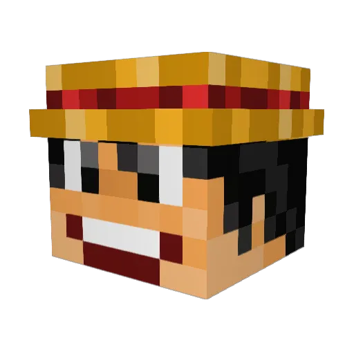 Hekwa Minecraft avatar head, 3D render