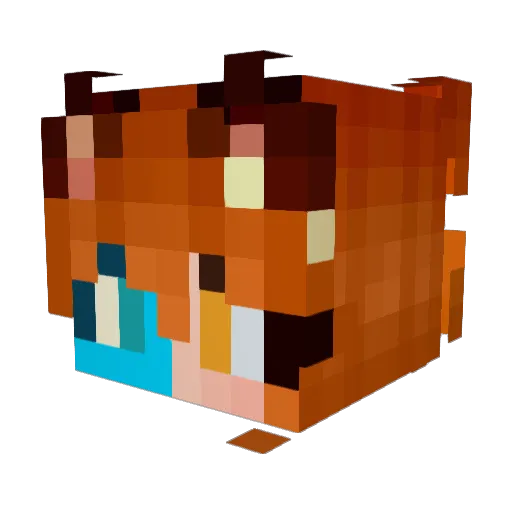 Hel1122 Minecraft avatar head, 3D render