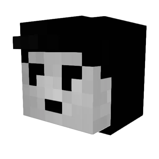 HelV3te Minecraft avatar head, 3D render