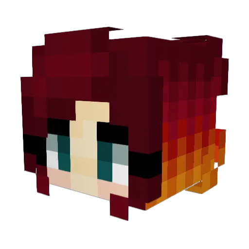 Hel_C Minecraft avatar head, 3D render