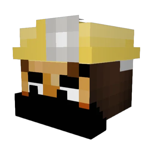 Helaff Minecraft avatar head, 3D render