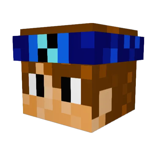 Helbs Minecraft avatar head, 3D render