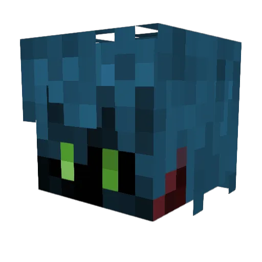 Heldjinn Minecraft avatar head, 3D render
