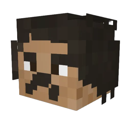 Heldspark Minecraft avatar head, 3D render
