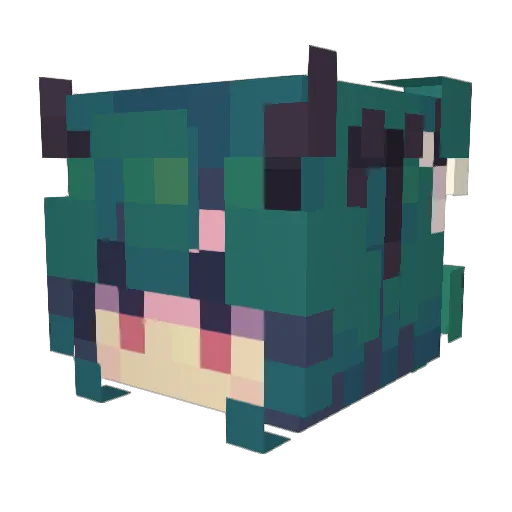 Heleniino Minecraft avatar head, 3D render