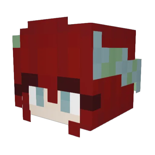 Helenya Minecraft avatar head, 3D render