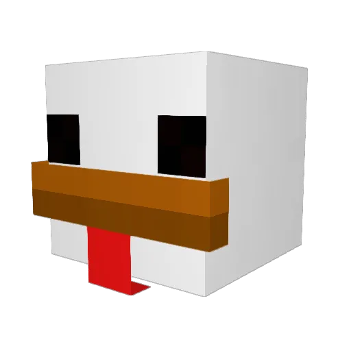 Helichicken Minecraft avatar head, 3D render
