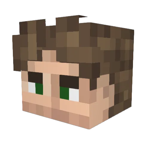Heliox1 Minecraft avatar head, 3D render