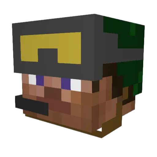 HeliumHoro Minecraft avatar head, 3D render