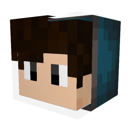 Heliums Minecraft avatar head, 3D render