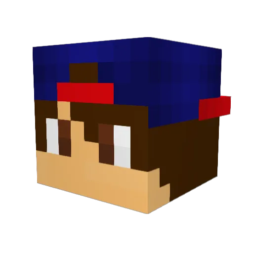 Helius03 Minecraft avatar head, 3D render