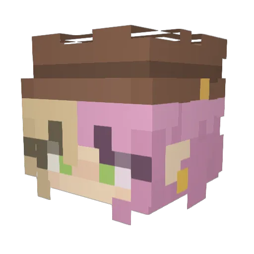 HelixCreeper Minecraft avatar head, 3D render