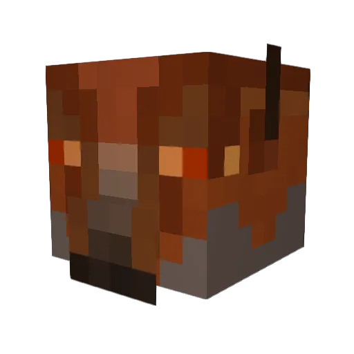 Hell2U Minecraft avatar head, 3D render