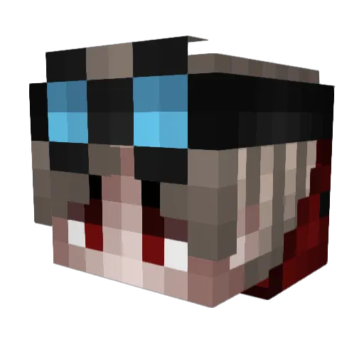 HellFluded Minecraft avatar head, 3D render