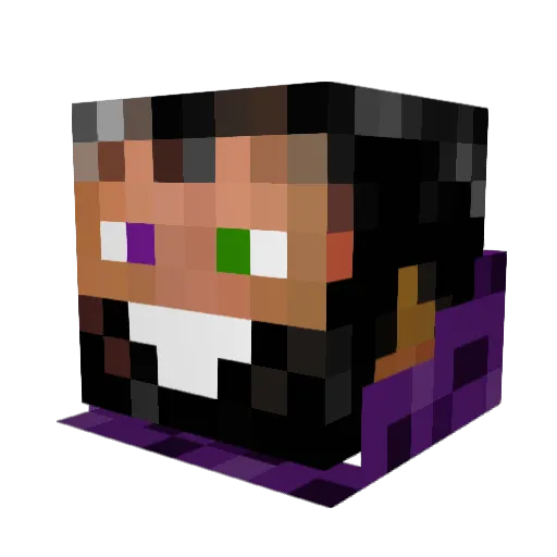 Hell_Carrot Minecraft avatar head, 3D render