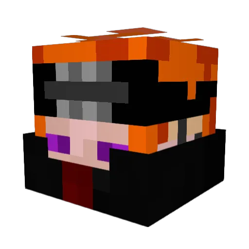 Hellasdee Minecraft avatar head, 3D render