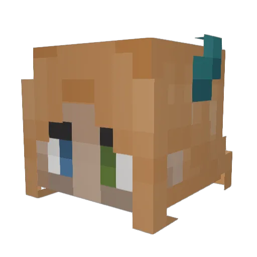 HelleBoarus Minecraft avatar head, 3D render