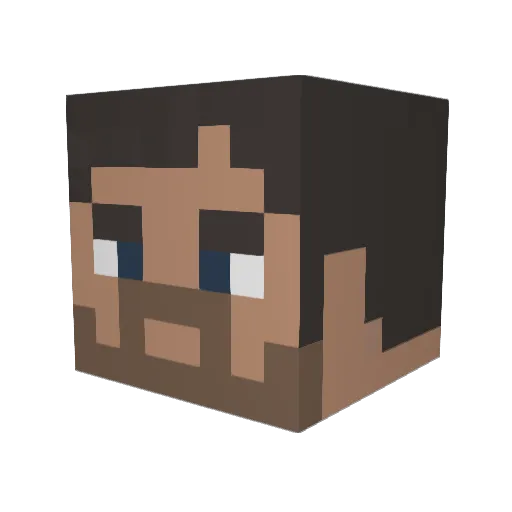 Hellemo Minecraft avatar head, 3D render