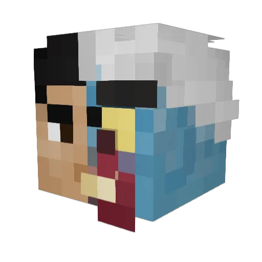 Hellene Minecraft avatar head, 3D render