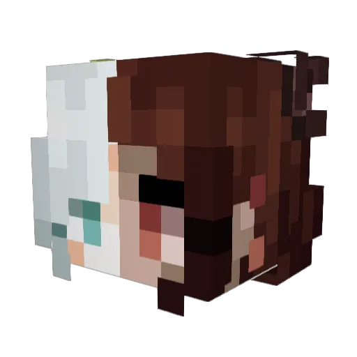 Hellgirl Minecraft avatar head, 3D render