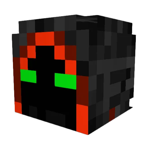 Hellherox Minecraft avatar head, 3D render