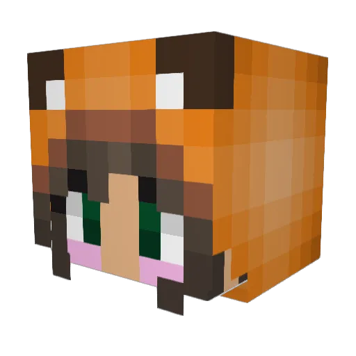 Hellik0pter Minecraft avatar head, 3D render