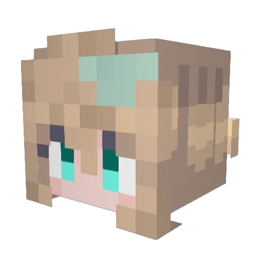 Hellinaa Minecraft avatar head, 3D render