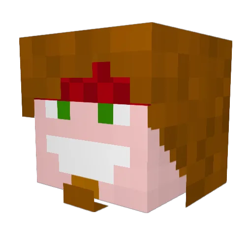Hellixx Minecraft avatar head, 3D render
