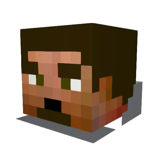 Hellkino Minecraft avatar head, 3D render