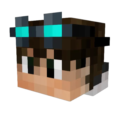 Helllcraft Minecraft avatar head, 3D render