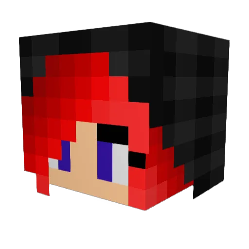 Helllika Minecraft avatar head, 3D render