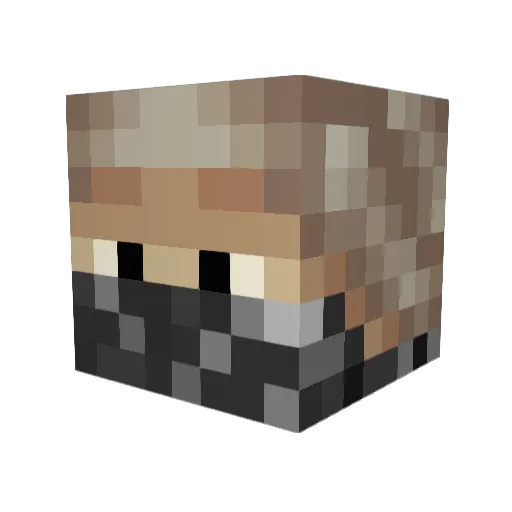 Hellnet Minecraft avatar head, 3D render