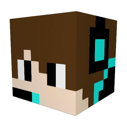 HelloBeast Minecraft avatar head, 3D render