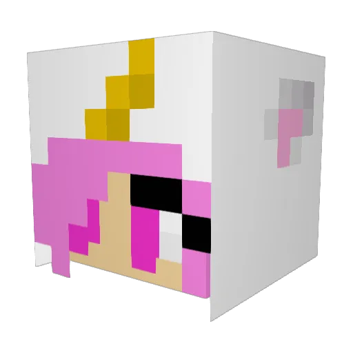 HelloItsLia Minecraft avatar head, 3D render