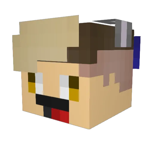 HelloKazz Minecraft avatar head, 3D render