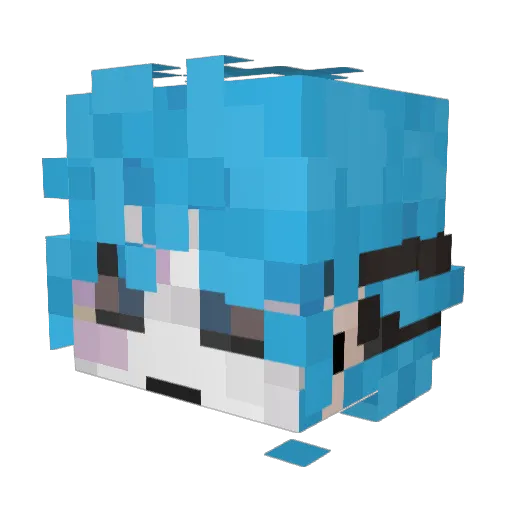 HelloMenHi Minecraft avatar head, 3D render