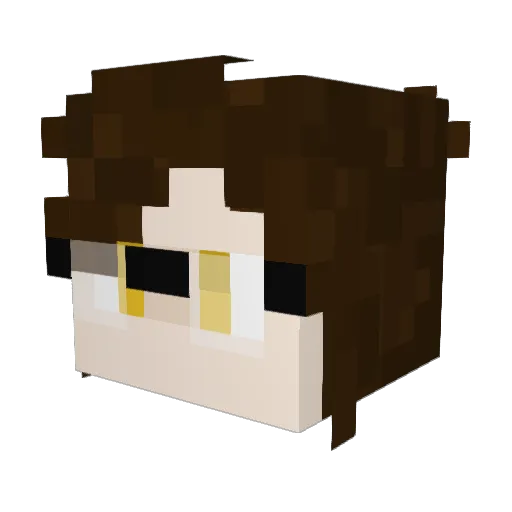 Hello_World04 Minecraft avatar head, 3D render