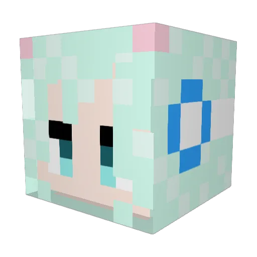 Helloemm Minecraft avatar head, 3D render