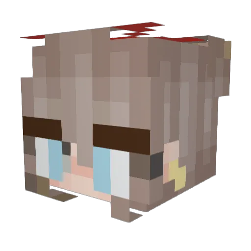 Hellper_ Minecraft avatar head, 3D render