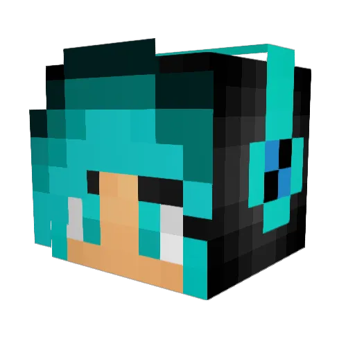HellsBelles Minecraft avatar head, 3D render