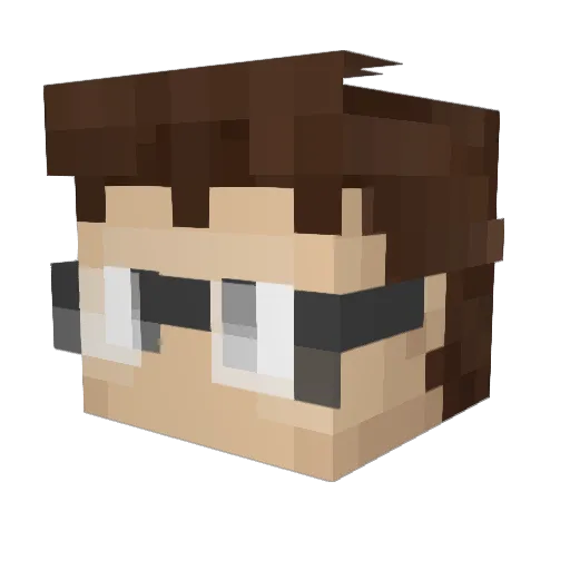 Hellstick Minecraft avatar head, 3D render