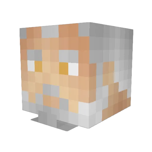 Hellvictus Minecraft avatar head, 3D render