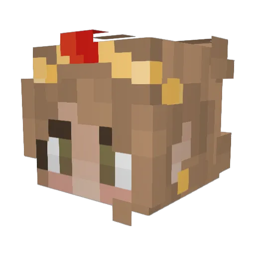 Hellyboo Minecraft avatar head, 3D render