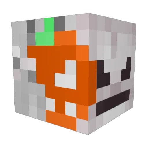 Hellzzx Minecraft avatar head, 3D render