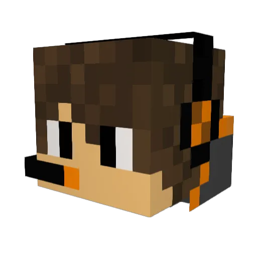 Helmax321 Minecraft avatar head, 3D render
