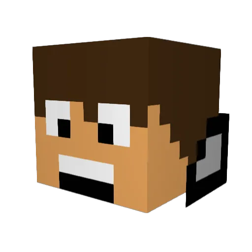 HelmetBoy2 Minecraft avatar head, 3D render