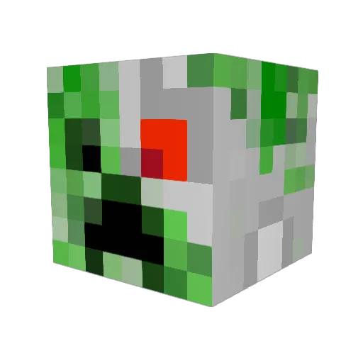 Helmigreg Minecraft avatar head, 3D render
