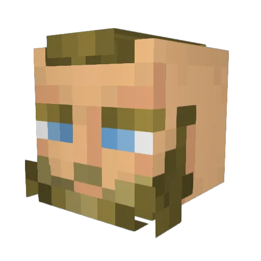 HelmutCrack Minecraft avatar head, 3D render