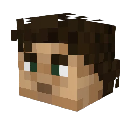 Heloco Minecraft avatar head, 3D render